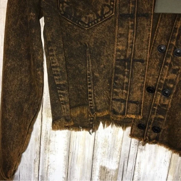 NWT All Saints Pat Black Trucker Denim Double Button Jacket - Picture 4 of 7